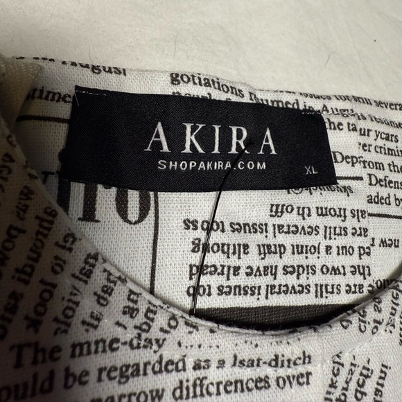 AKIRA Read The News Black and White Lace Up Underbust Corset XL - Picture 3 of 11